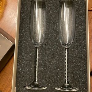 Two Lenox Jubilee Pearl Toasting Flutes, new in box